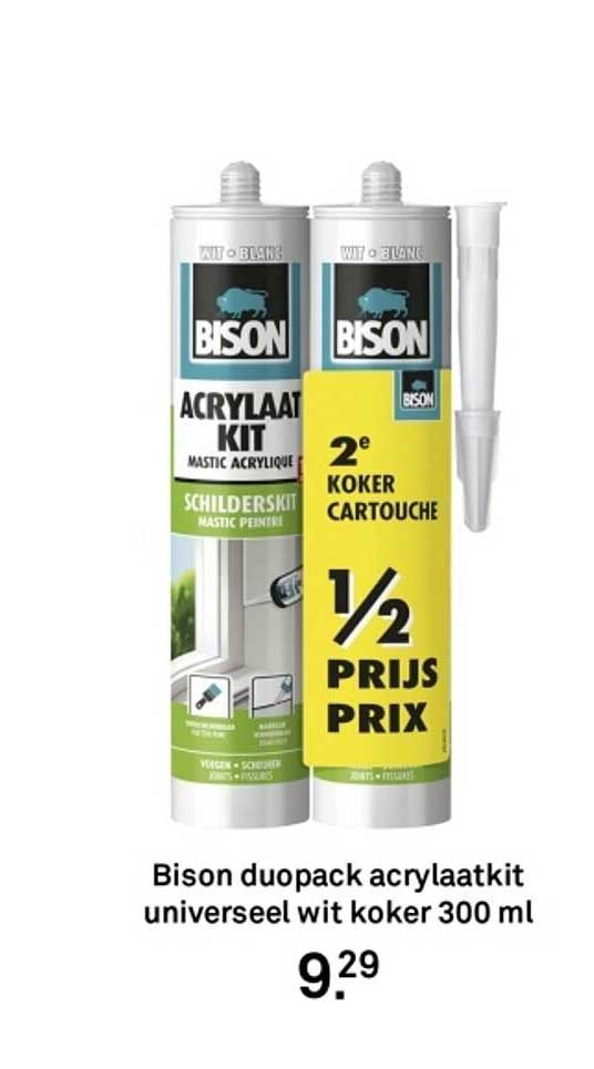 Bison duopack acrylaatkit universeel wit koker 300 ml