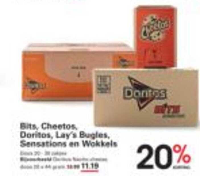 Bits, Cheetos, Doritos, Lay's Bugles, Sensations en Wokkels