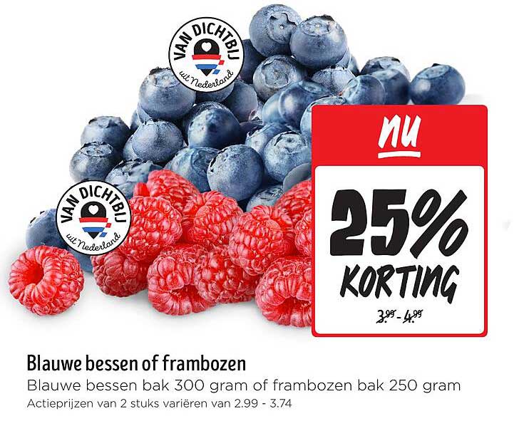 Blauwe bessen of frambozen