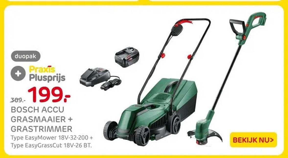 BOSCH ACCU GRASMAAIER + GRASTRIMMER