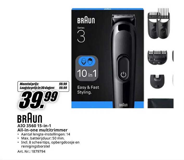 Braun AIO 3560 15-in-1 All-in-one multitrimmer