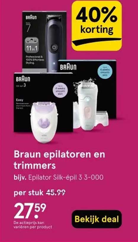 Braun epilatoren en trimmers bijv. Epilator Silk-épil 3 3-000