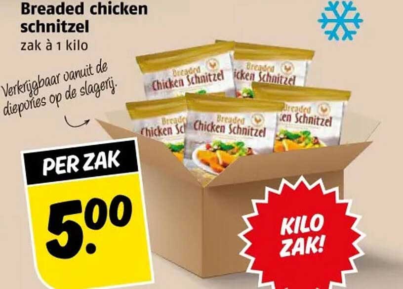 Breaded chicken schnitzel zak à 1 kilo