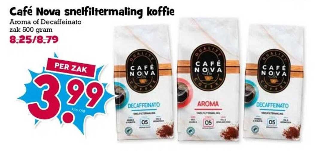 Café Nova snelfiltermaling koffie