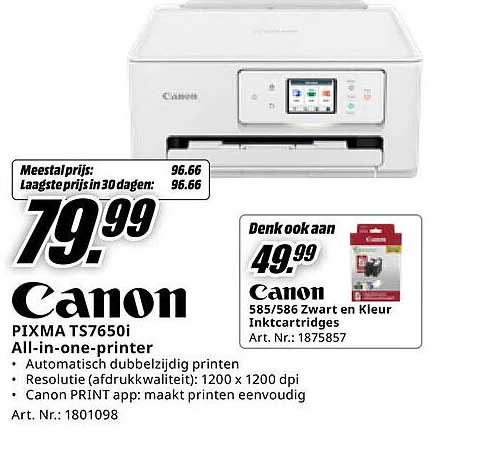 Canon PIXMA TS7650i All-in-one-printer
