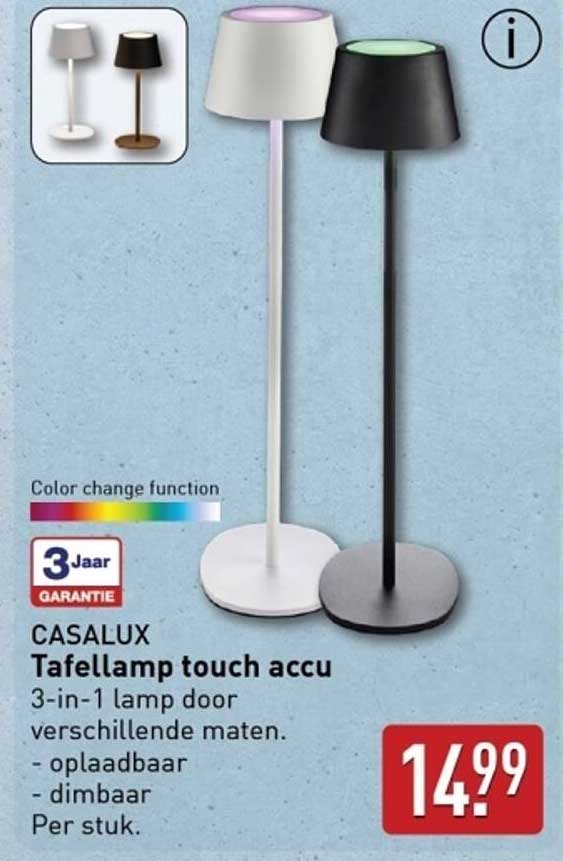 CASALUX Tafellamp touch accu