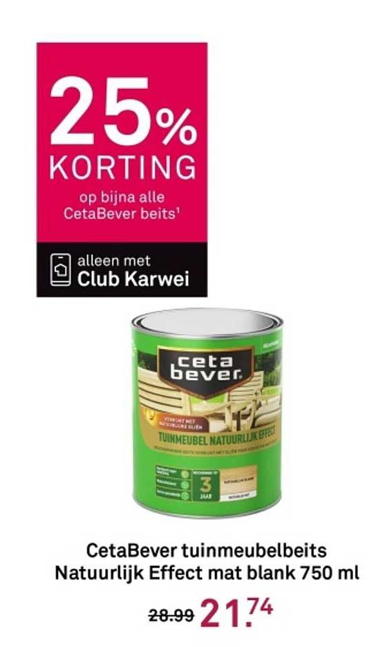 CetaBever tuinmeubelbeits Natuurlijk Effect mat blank 750 ml