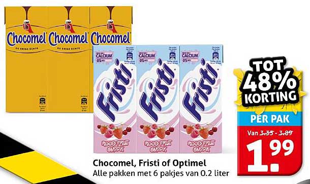 Chocomel, Fristi of Optimel