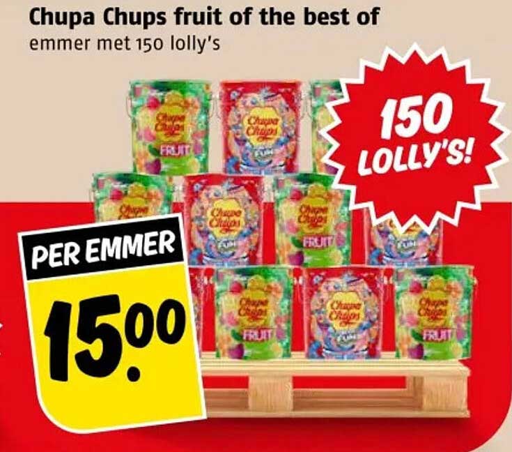 Chupa Chups fruit of the best of emmer met 150 lolly's
