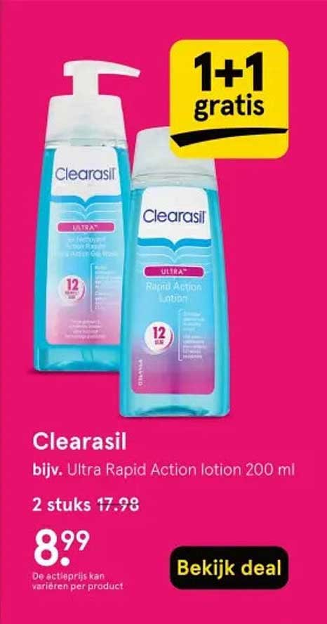 Clearasil bijv. Ultra Rapid Action lotion 200 ml
