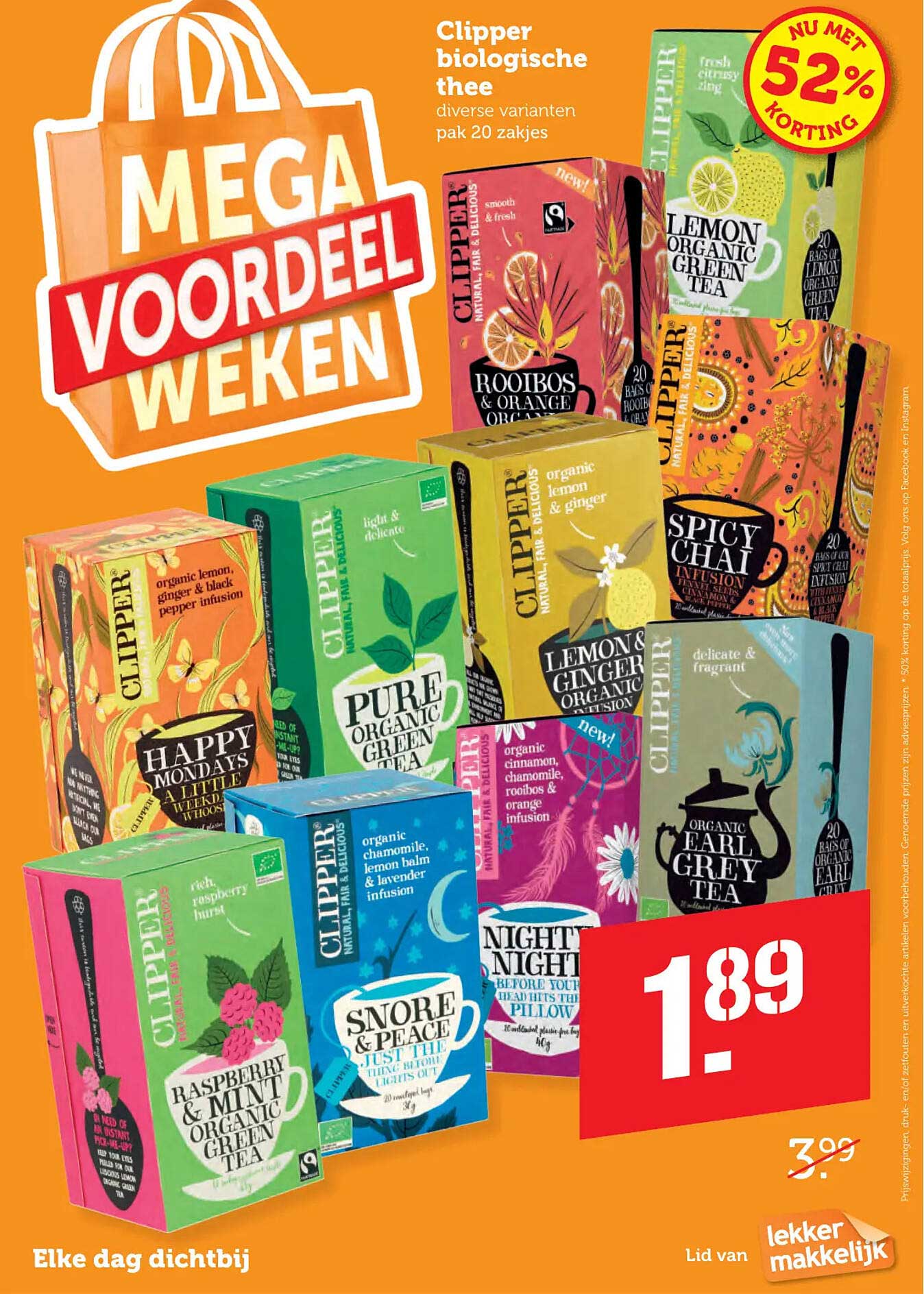 Clipper biologisch thee diverse varianten pak 20 zakjes