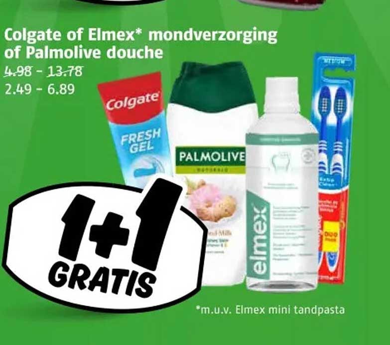 Colgate of Elmex* mondverzorging of Palmolive douche