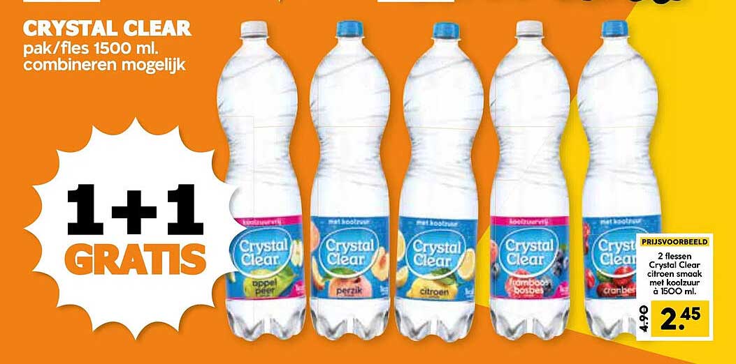 CRYSTAL CLEAR pak/fles 1500 ml. combineren mogelijk