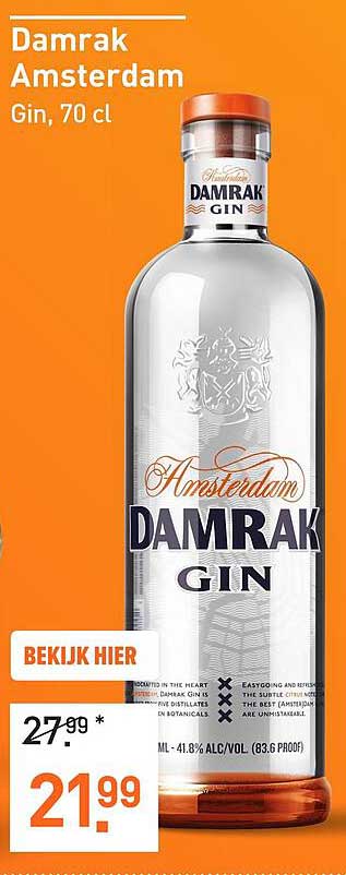 Damrak Amsterdam Gin, 70 cl