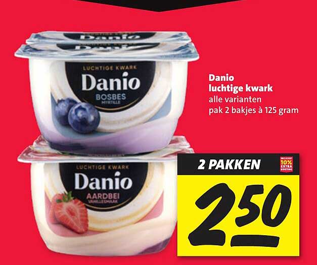 Danio luchtige kwark alle varianten pak 2 bakjes à 125 gram