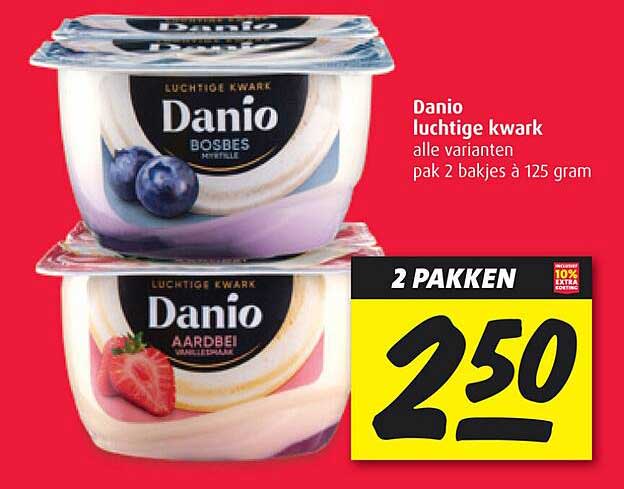 Danio luchtige kwark alle varianten pak 2 bakjes à 125 gram