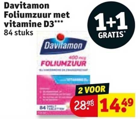Davitamon Foliumzuur met vitamine D3*** 84 stuks