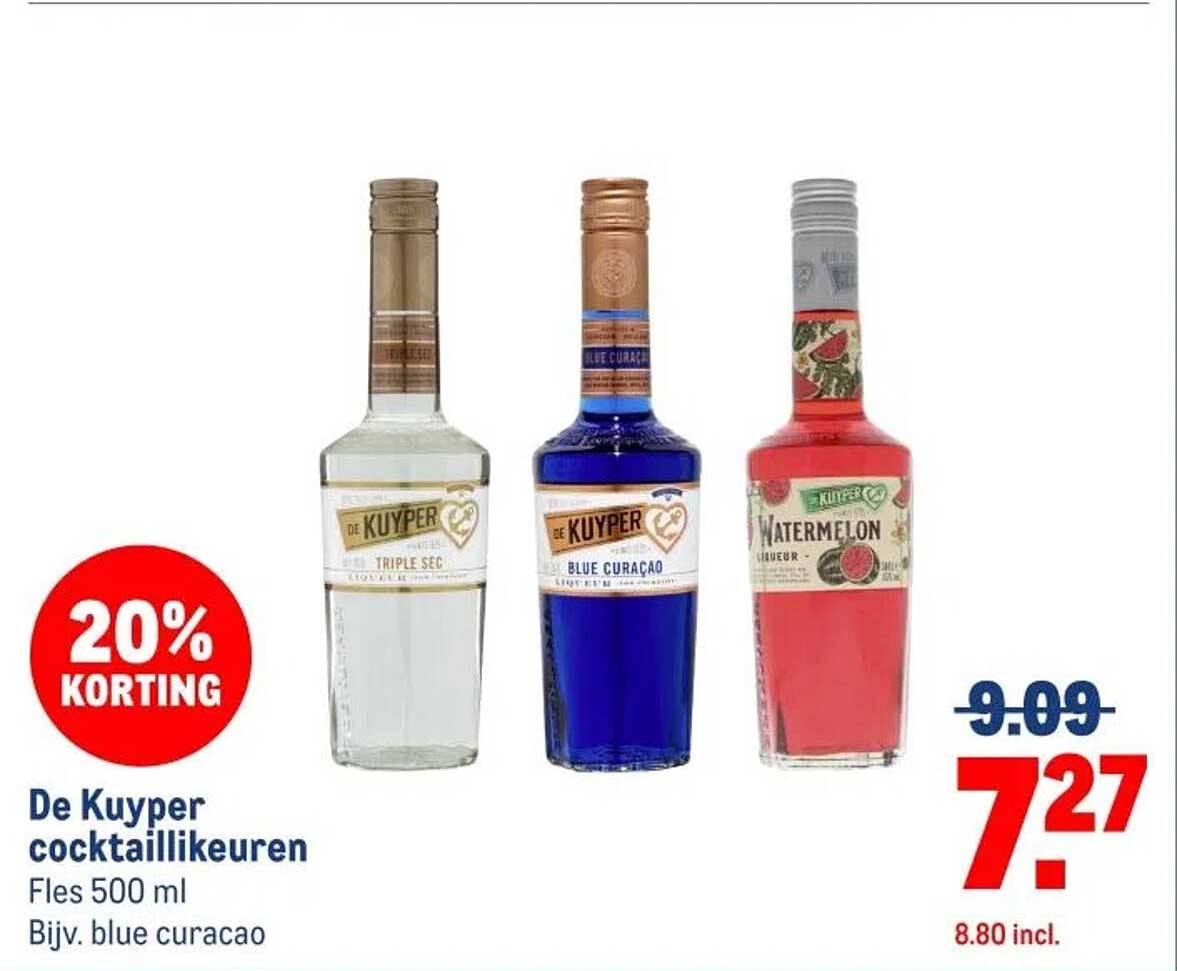 De Kuyper coctaillikeuren Fless 500 ml