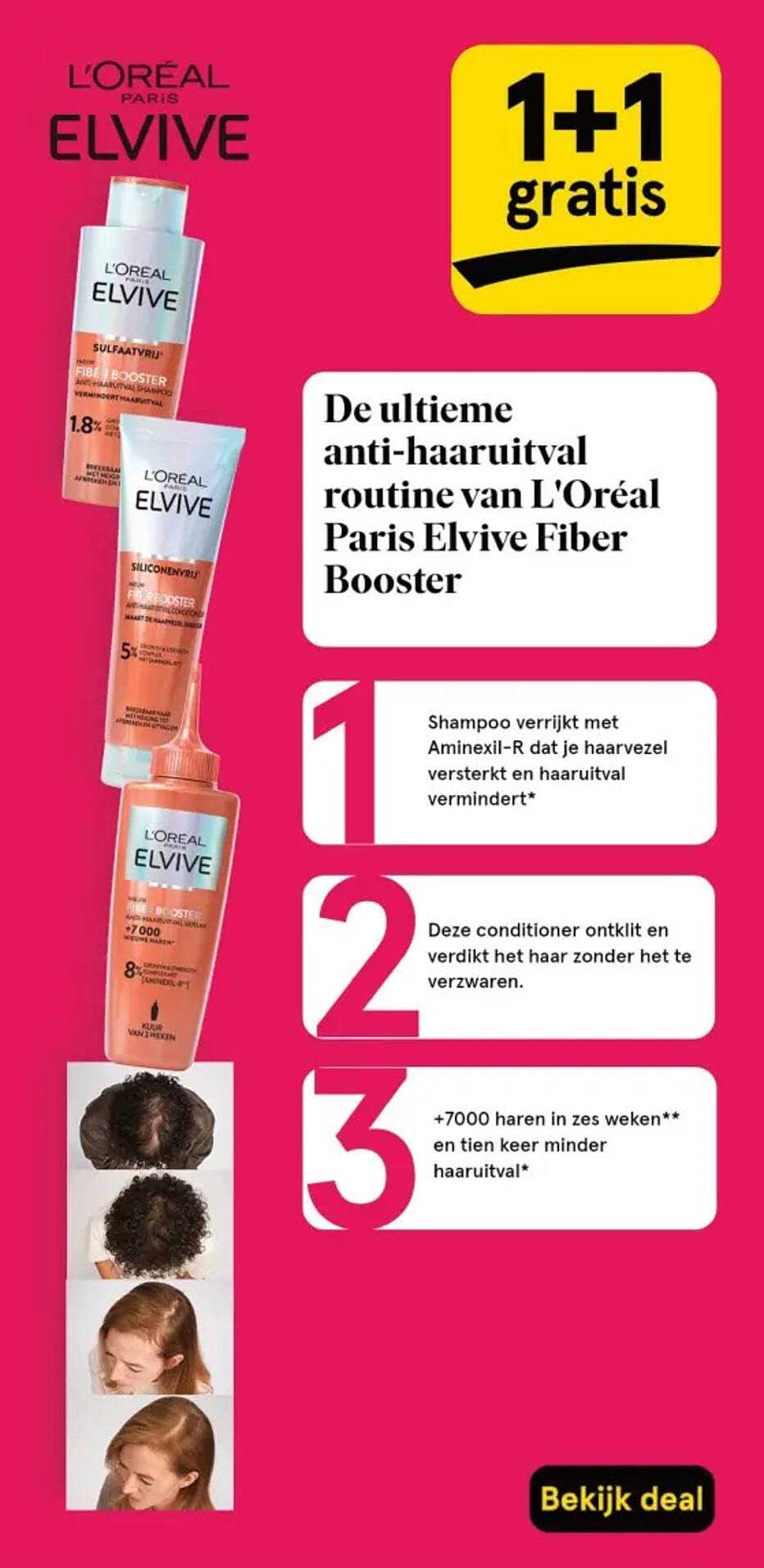 De ultieme anti-haaruitval routine van L'Oréal Paris Elvive Fiber Booster