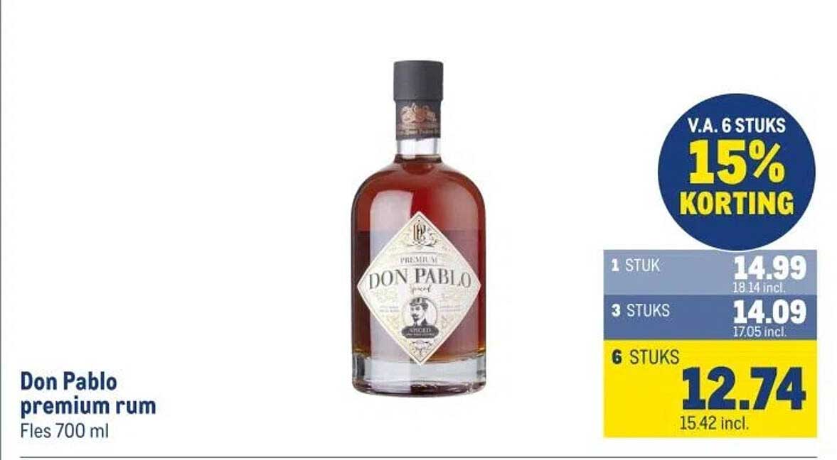 Don Pablo premium rum Fles 700 ml