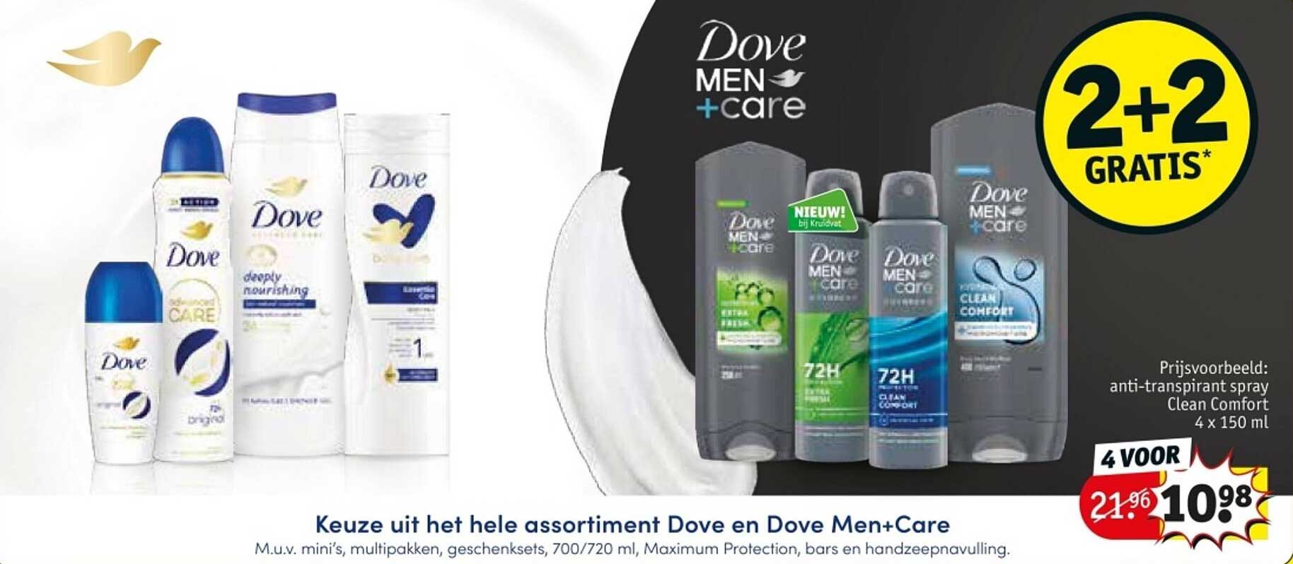 Dove Men+Care anti-transpirant spray Clean Comfort 4 x 150 ml