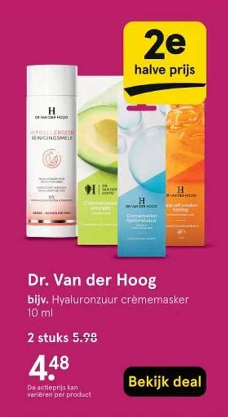 Dr. Van der Hoog bijv. Hyaluronzuur crèmemoisturizer 10 ml