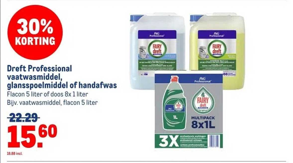 Dreft Professional vaatwasmiddel, glansspoelmiddel of handafwas
