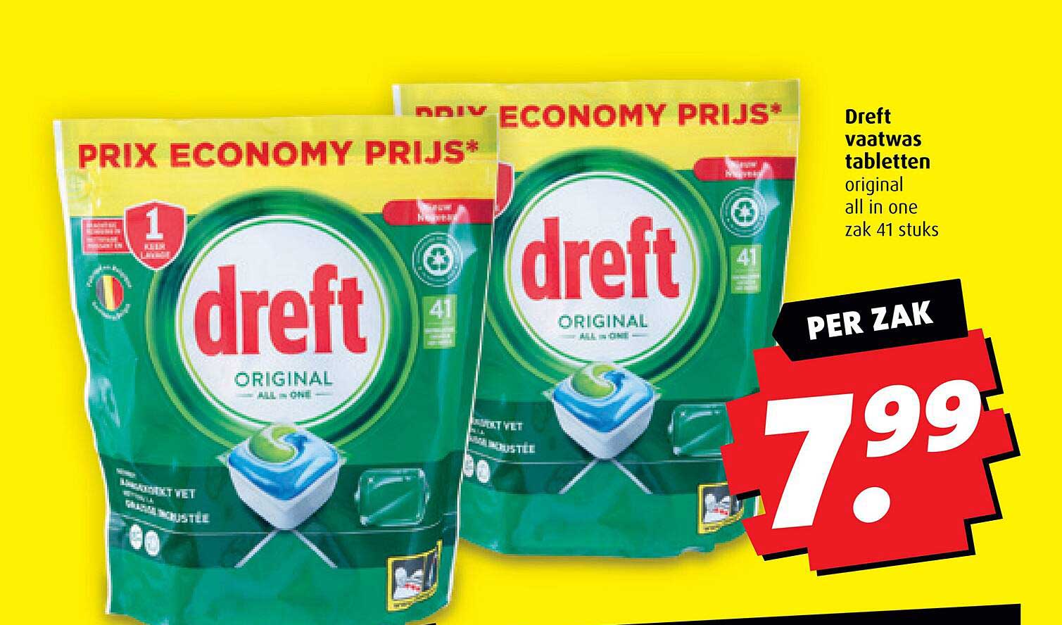 Dreft vaatwas tabletten original all in one zak 41 stuks