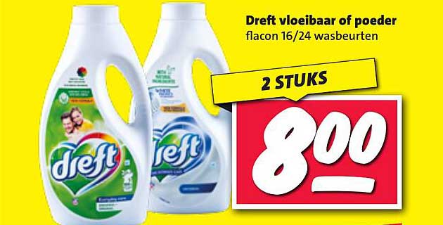 Dreft vloeibaar of poeder flacon 16/24 wasbeurten