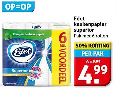 Edet keukenpapier superior Pak met 6 rollen