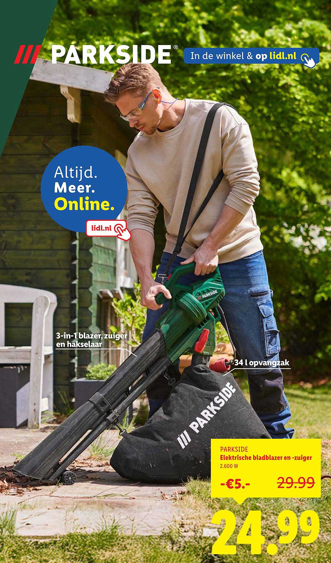 Elektrische bladblazer en -zuiger 2.600 W