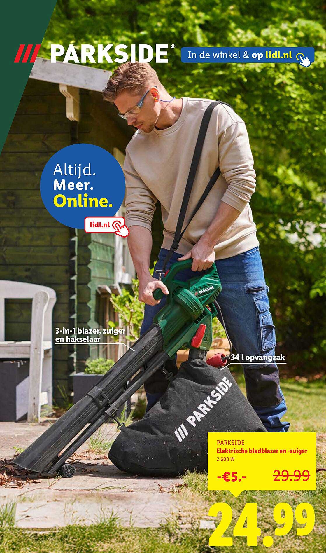 Elektrische bladblazer en -zuiger 2.600 W