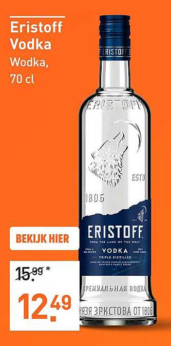Eristoff Vodka, 70 cl
