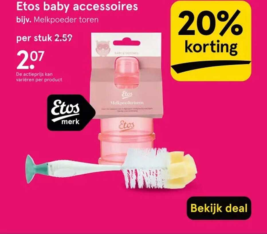 Etos baby accessoires bijv. Melkpoeder toren