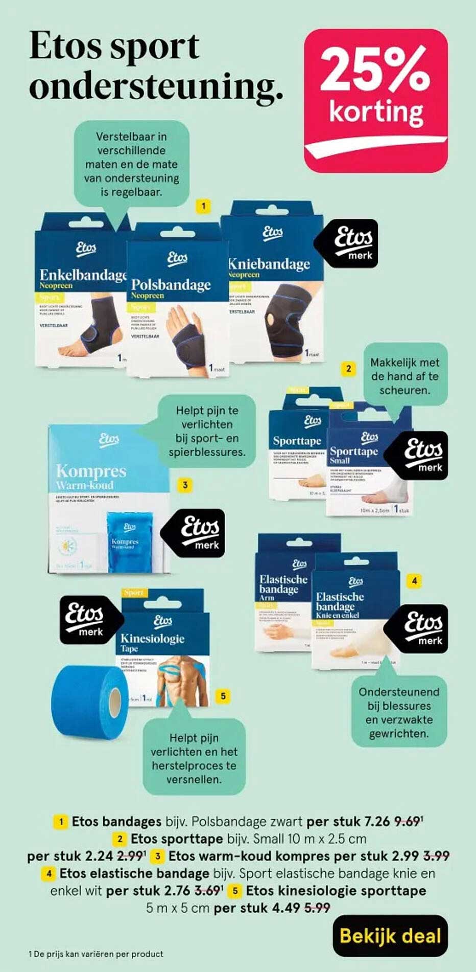 Etos sport ondersteuning - 25% korting