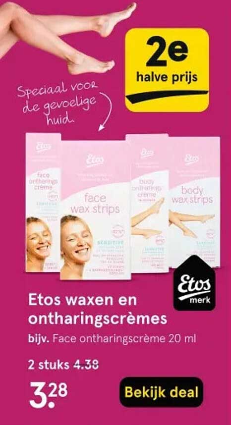 Etos waxen en ontharingscrèmes bijv. Face ontharingscrème 20 ml