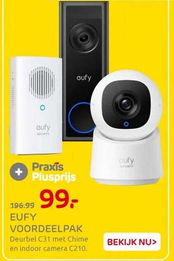 EUFY VOORDEELPAK Deurbel C31 met Chime en indoor camera C210