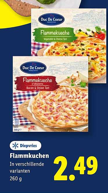 Flammkuchen In verschillende varianten