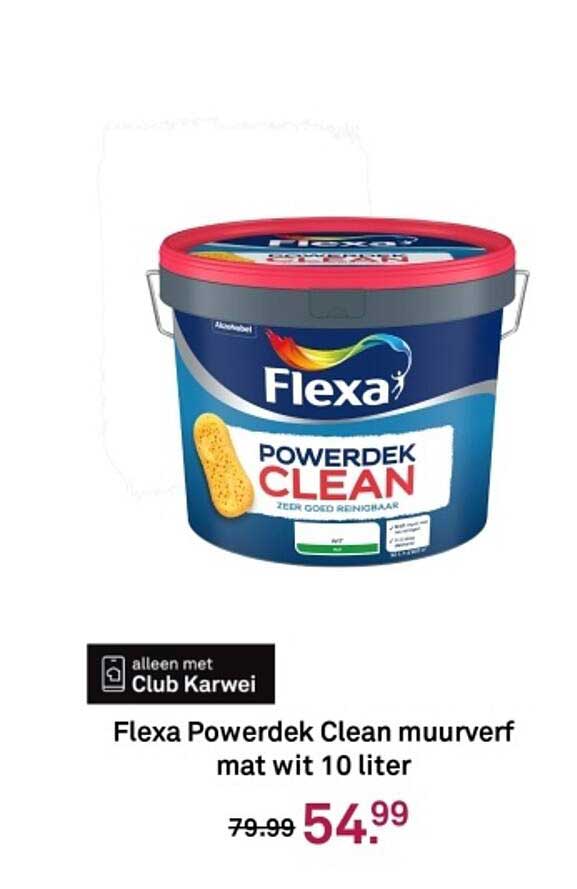 Flexa Powerdek Clean muurverf mat wit 10 liter