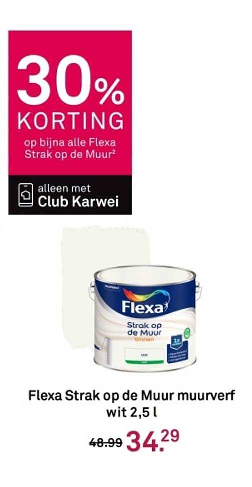 Flexa Strak op de Muur muurschildering wit 2,5 l