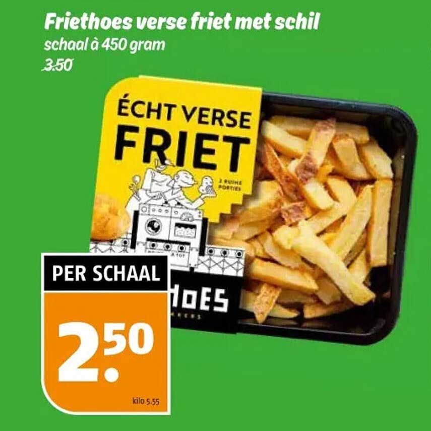 Friethoes verse friet met schil schaal à 450 gram