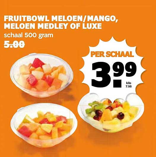FRUITBOWL MELOEN/MANGO, MELOEN MEDLEY OF LUXE