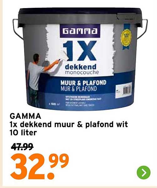 GAMMA 1x dekkend muur & plafond wit 10 liter