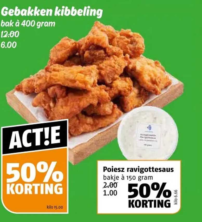 Gebakken kibbeling bak à 400 gram