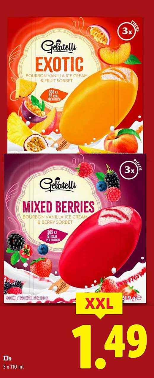Gelatelli IJs 3 x 110 ml