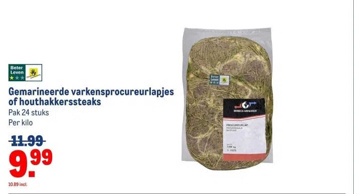 Gemarineerde varkensprocureurlapjes of houthakkerssteaks
