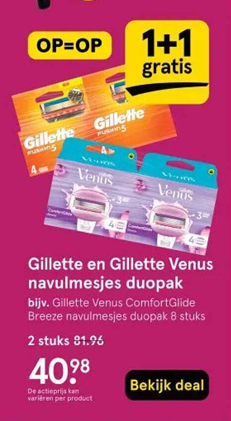 Gillette en Gillette Venus navulmesjes duopak
