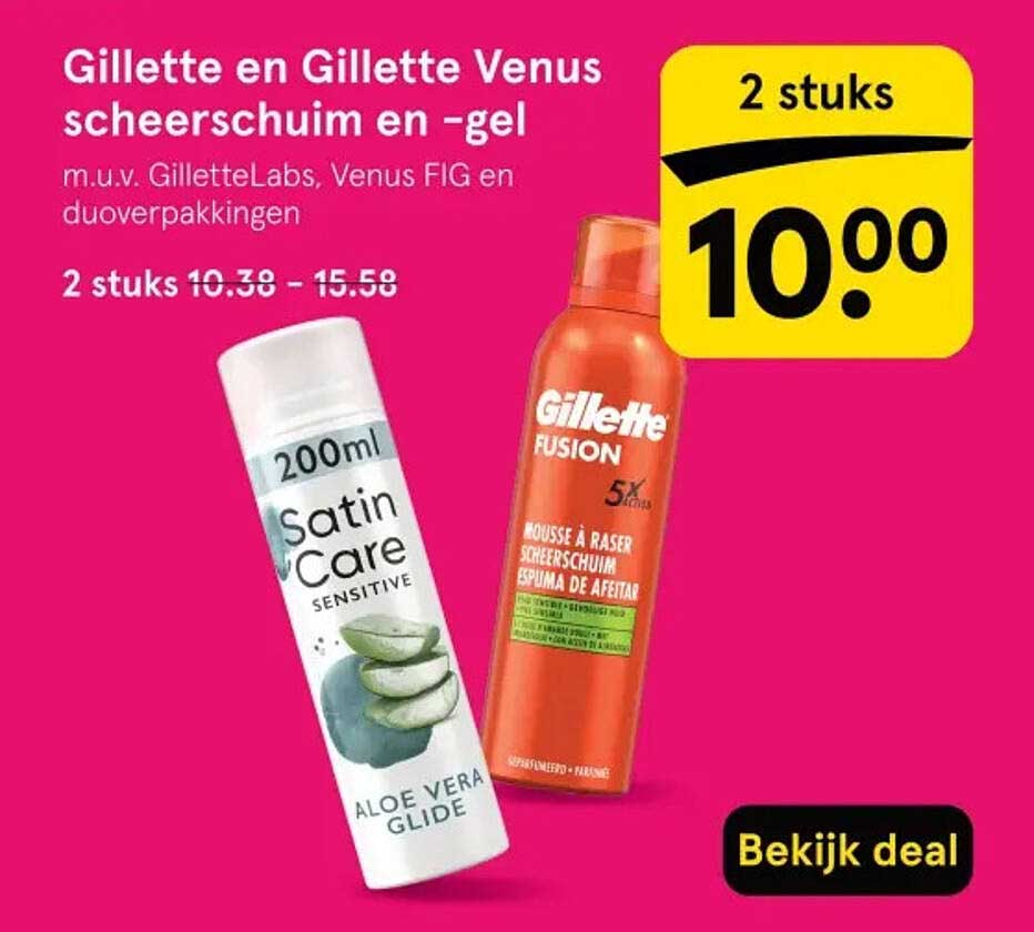 Gillette en Gillette Venus scheerschuim en -gel