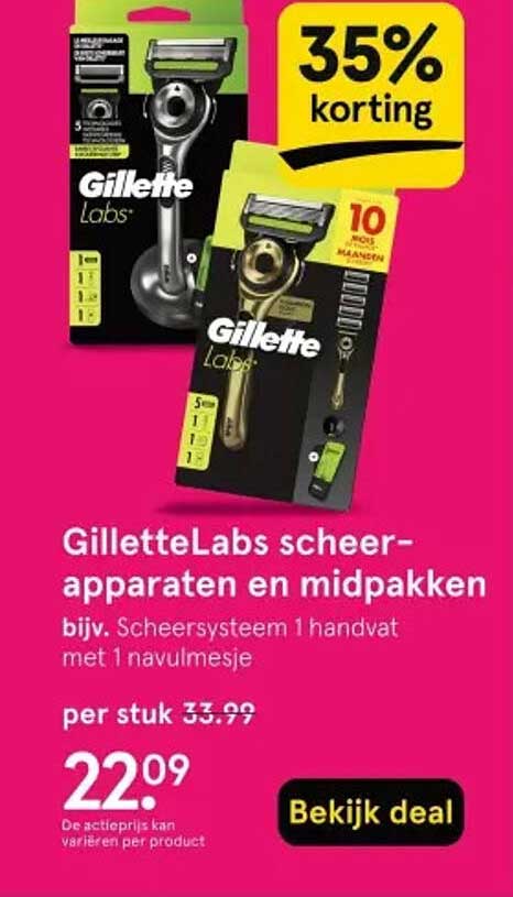 GilletteLabs scheerapparaten en midpakken bijv. Scheersysteem 1 handvat met 1 navulmesje