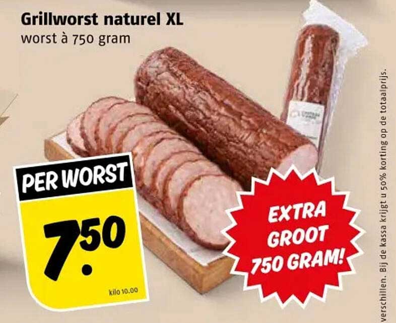 Grillworst natuur XL